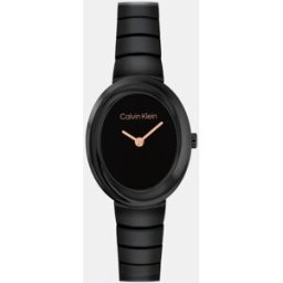 Calvin Reloj de mujer Twisted Bezel 25100150 de acero negro. Negro
