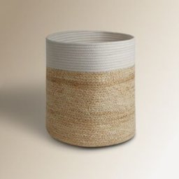 El Corte Inglés Cesta organizadora Maíz y Algodón . (Extragrande) Natural / Blanco