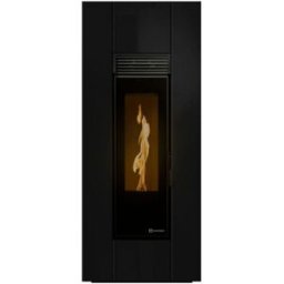 Ecoforest Estufa pellet insert canalizable Boston Black Glass 15Kw. Cristal negro