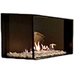 NORA FLAMES Chimenea Gas Natural Pano 650 Esquinera Izquierda. Negro