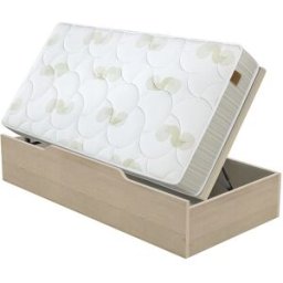 Flex Conjunto colchón muelles continuos Chelsea + canapé apertura Lateral . (Cama 80 x 190 cm) Natural
