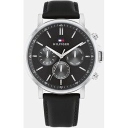 Tommy Hilfiger Reloj de hombre Tyson 1710586 multifunción de piel negro. Negro