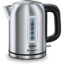 Sogo Hervidor de agua KET-SS-7780 de acero inoxidable con capacidad de 1 litro. Plata