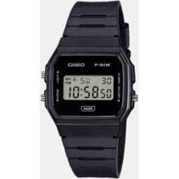 Casio Reloj F-91 Series de resina biológica negra. Negro