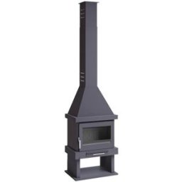 FM CALEFACCIÓN Chimenea Leña Frontal C-300 TFK. Negro