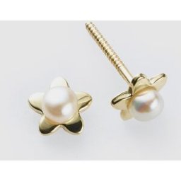 El Corte Inglés Pendientes de bebé de oro y perla. Blanco