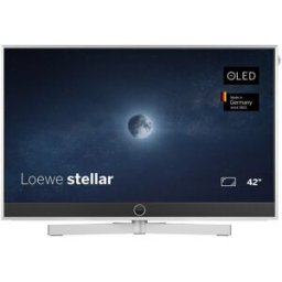 Loewe TV OLED 106 cm (42'') stellar 42 UHD 4K, HDR, Wi-Fi y Smart TV con barra sonido 80W y DR+. Aluminio cepillado / Aluminio mate