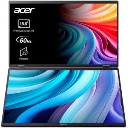 Acer Monitor PC portátil 40cm (15,6") PD163Qbmiuux, 60 Hz Pantalla Dual Full HD IPS. Plata