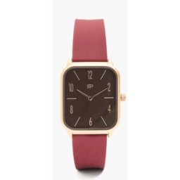 Parfois Reloj de mujer cuadrado con cierre de hebilla en liso. Burdeos