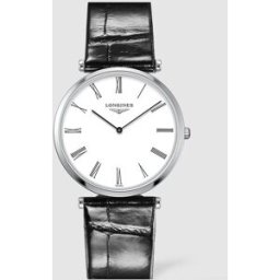 Longines Reloj de mujer La Grande Classique L4.512.4.11.2 de piel de caimán negro. Blanco