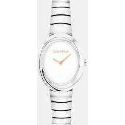 Calvin Reloj de mujer Twisted Bezel 25100149 de acero. Blanco
