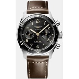 Longines Reloj de hombre Spirit L38214532 automático de piel marrón. Negro