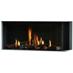 NORA FLAMES Chimenea Gas Natural Pano 1600 Esquinera Derecha. Negro