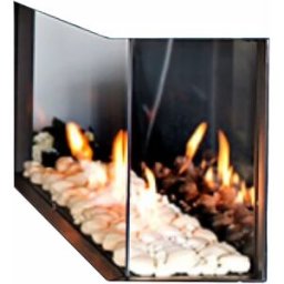 NORA FLAMES Chimenea Gas LPG Pano 650 Esquinera Derecha. Negro