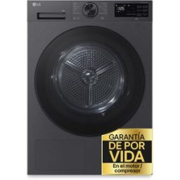 LG Secadora 9 kg, con Bomba de calor Dual Inverter - RHX5009TBB. Acero grafito antihuellas