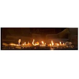 NORA FLAMES Chimenea Gas Natural Pano 1600 2 Esquinas. Negro