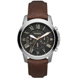 Fossil Reloj de hombre grant de piel. Marrón