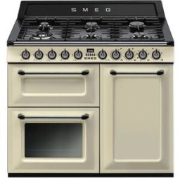 SMEG Cocina compacta 100,3 cm, placa de gas 6 quemadores y 3 cavidades de horno - TR103P. Crema