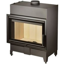 ROMOTOP Chimenea Leña Heat F66-41 Frontal. Negro