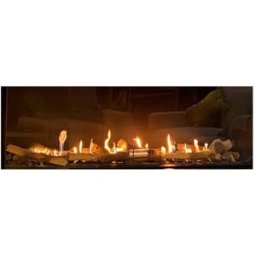 NORA FLAMES Chimenea Gas Natural Pano 1300 2 Esquinas. Negro