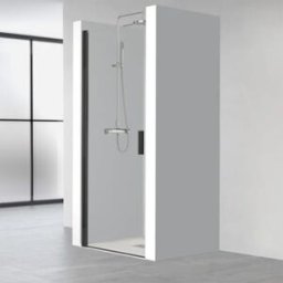 Profiltek Mampara de ducha frontal Hada Plus HP-310 . (De 77 a 81 cm) Negro mate