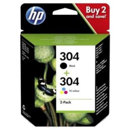 HP Pack ahorro original 304 Negro - Tricolor (3JB05AE) Sin blister.