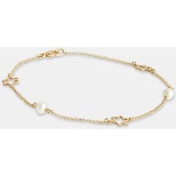 El Corte Inglés Pulsera de niña Flor de oro y perlas. Blanco