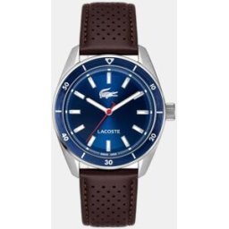 Lacoste Reloj de hombre Boston 2011489 de piel marrón. Azul marino