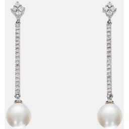 El Corte Inglés Pendientes de oro, perlas y diamantes. Blanco
