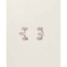 El Corte Inglés Pendientes de niña de oro, perla y circonita. Blanco