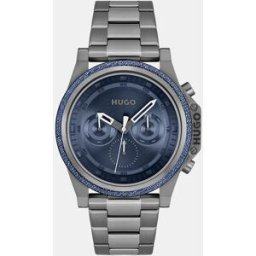 HUGO Reloj de hombre Brave 1530350 multifunción de acero gris. Gris