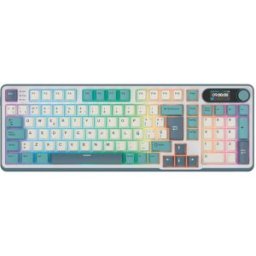 Royal Kludge Teclado para Mac y Windows RKS98 ISO-ES RGB Hot-Swappable Switch Chartreuse Wireless Light Cloud. Gris / Azul