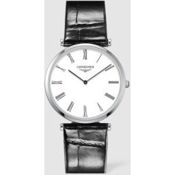 Longines Reloj de hombre La Grande Classique L4.755.4.11.2 de piel de caimán negro. Blanco