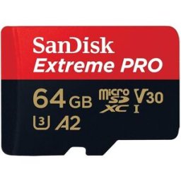 SanDisk Tarjeta de memoria Micro SDXC Extreme PRO 64GB, V30, Clase 3. Rojo / Negro