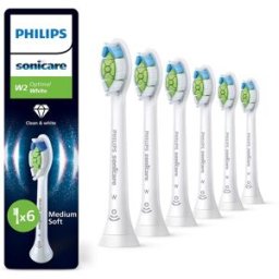 Philips Pack de 6 cabezales de recambio Sonicare Optimal White, cepillo eléctrico. Blanco