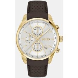 Boss Reloj de hombre Grand Prix 44 1514225 cronógrafo de piel marrón. Marrón