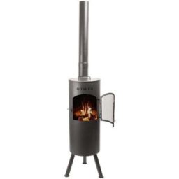 BONFEU Chimenea de Leña Exterior Bongiano L Black. Negro