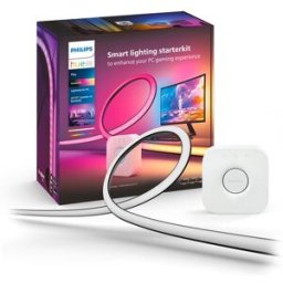 Philips Kit de inicio 3 Tiras de luces Hue Play Gradient para PC - 24-27" + Hue Bridge. Blanco