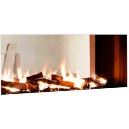 NORA FLAMES Chimenea Gas Natural Pano 650 Túnel Doble Cara. Negro