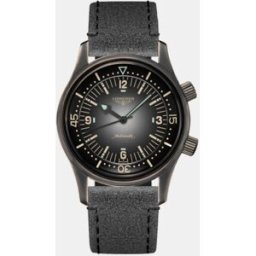 Longines Reloj de hombre The Legend Diver Watch L37742582 automático de cuero. Negro