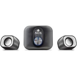 NGS Mini Altavoces Estéreo Multimedia Comet 2.1 de PC con Subwoofer, con Alimentación USB y Entrada Auxiliar de 3,5mm . Negro