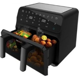 Cecotec Freidora de aire sin aceite doble Cecofry Advance 9000 Window 9L. Negro