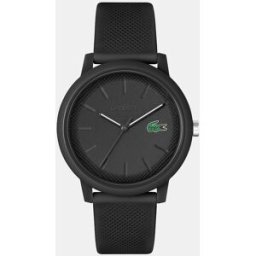 Lacoste Reloj de hombre 12.12 2011171 de silicona negro. Negro