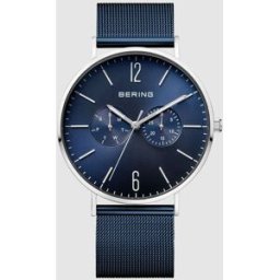 Bering Reloj de hombre 14240-303 de malla de acero azul. Azul marino
