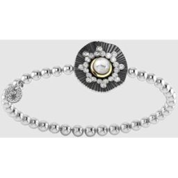 Bohemme Pulsera Sky Drops de plata, perla y zafiro. Blanco