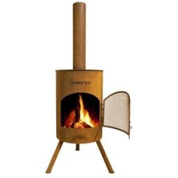 BONFEU Chimenea de Leña Exterior Bonton 50 Corten. Óxido