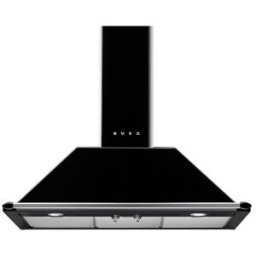 SMEG Campana decorativa 3 velocidad + intensiva - KT90BLE. Negro
