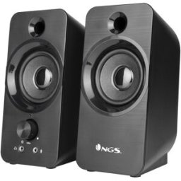 NGS Altavoces Multimedia SB350 2.0 para PC con Salida Auriculares, Conexión USB . Negro