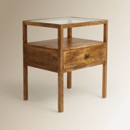 El Corte Inglés Mesita de noche de madera de mango con 1 cajón Madurai . Natural