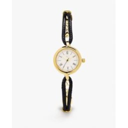 Parfois Reloj de mujer redondo con correa de cuerda. Negro